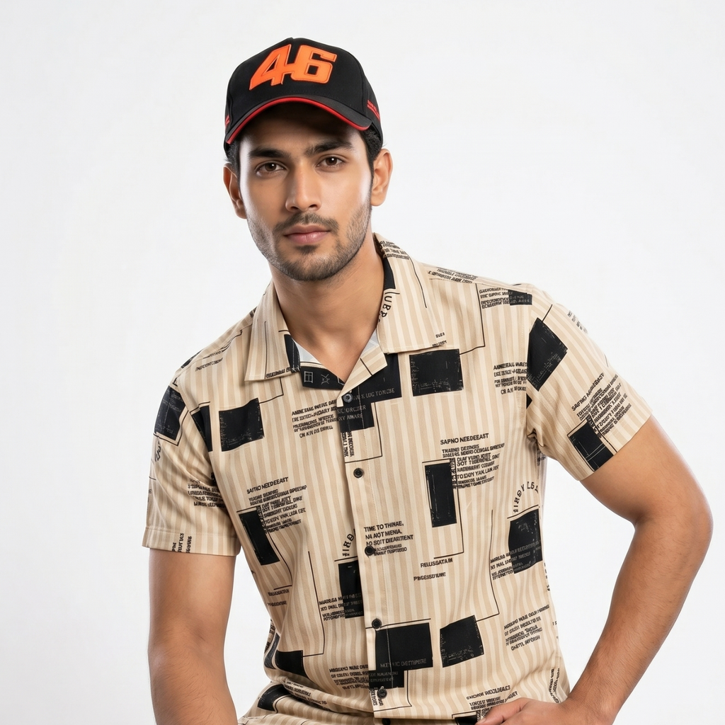 Beige Black Box Shirt