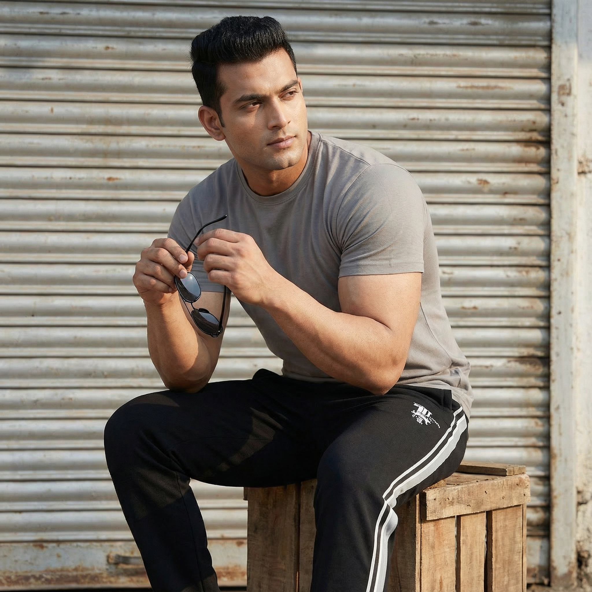 Number 1 Black Track Pant