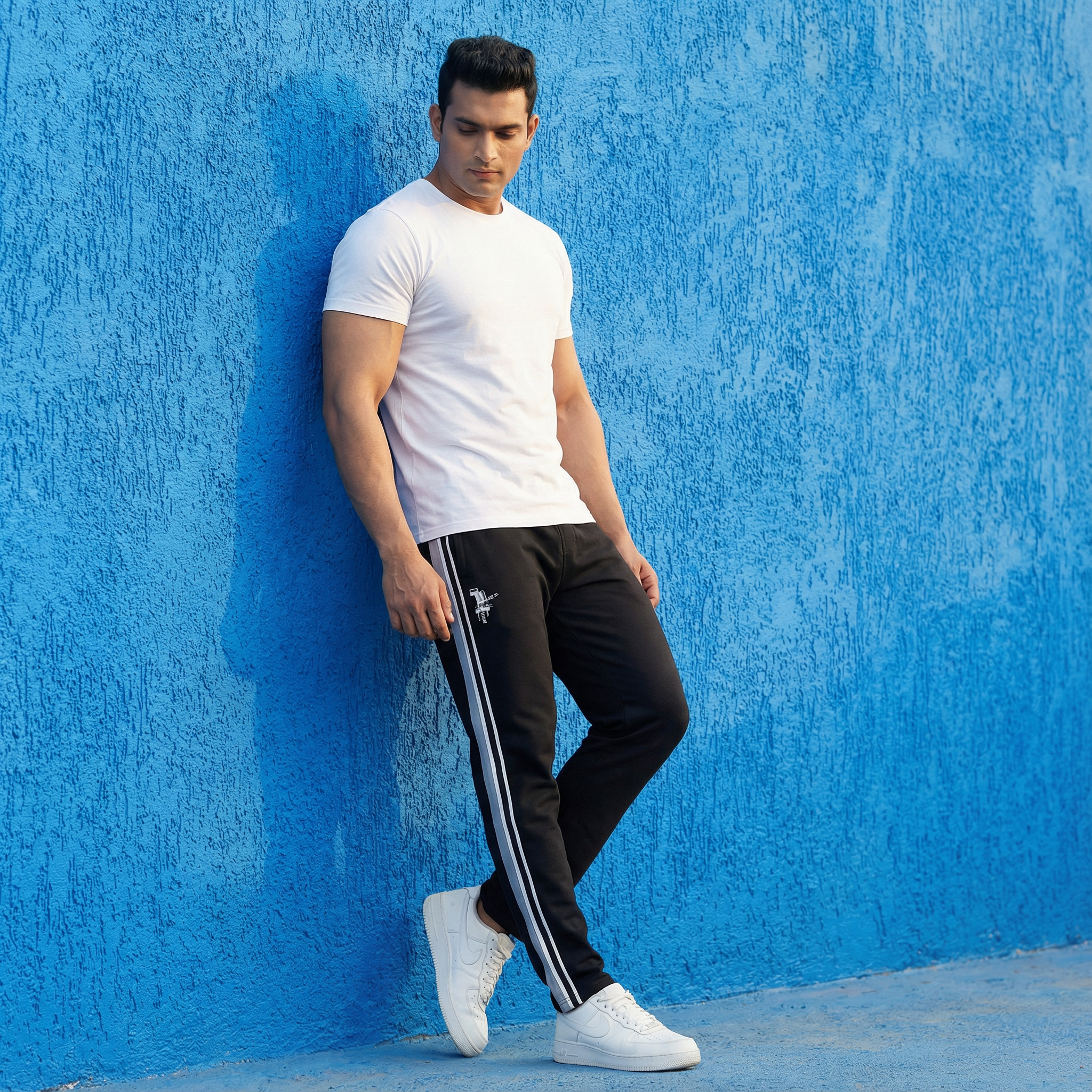 Number 1 Black Track Pant