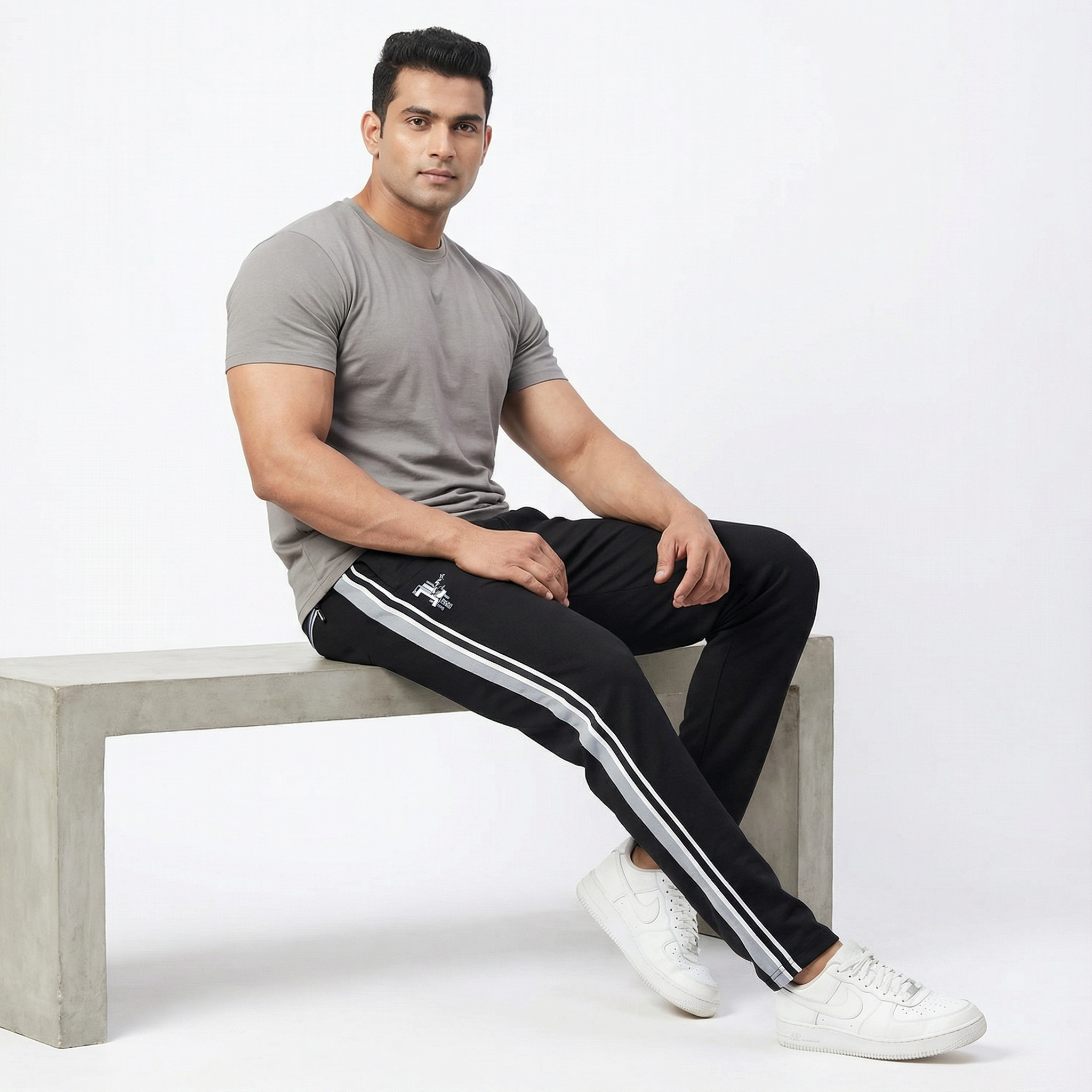 Number 1 Black Track Pant