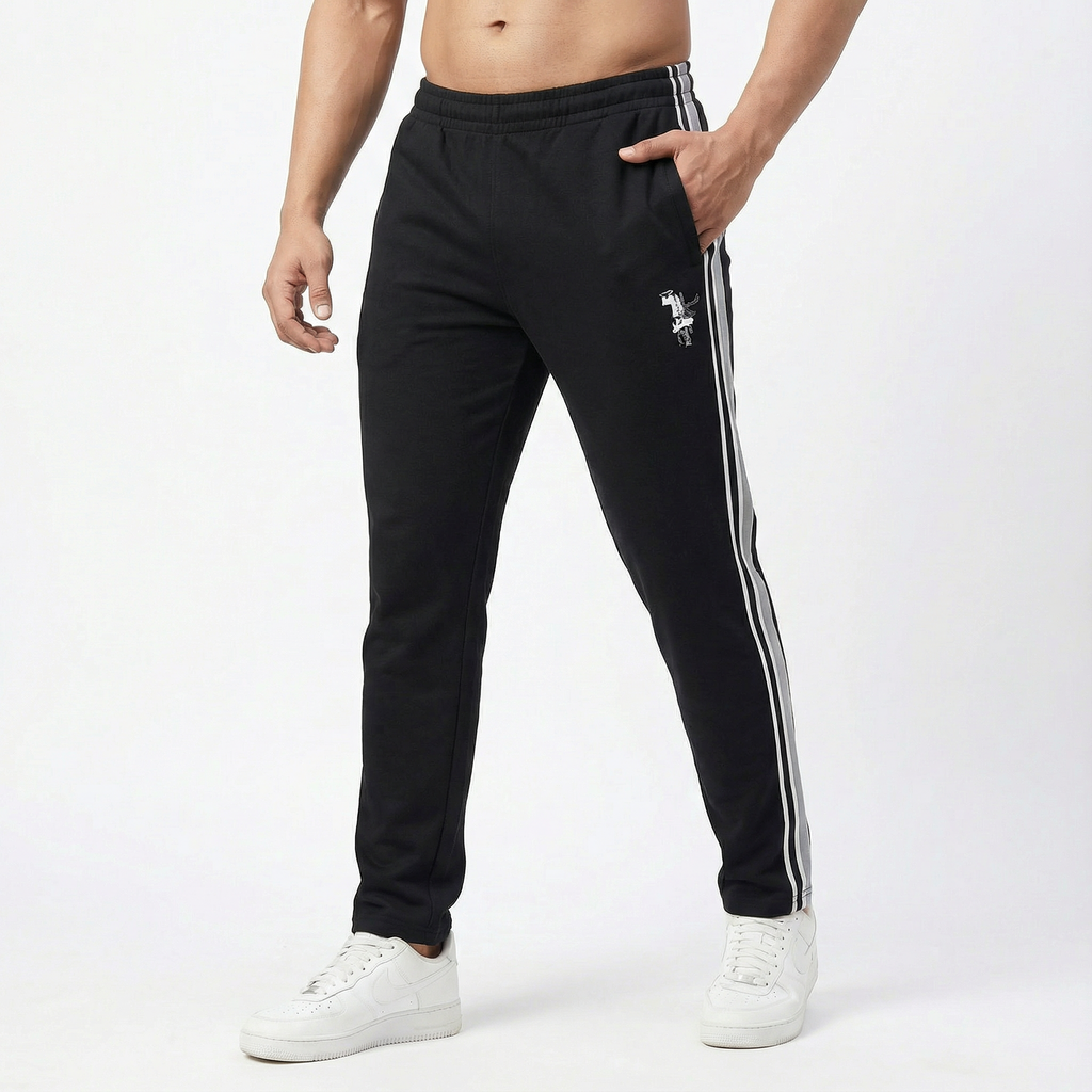 Number 1 Black Track Pant
