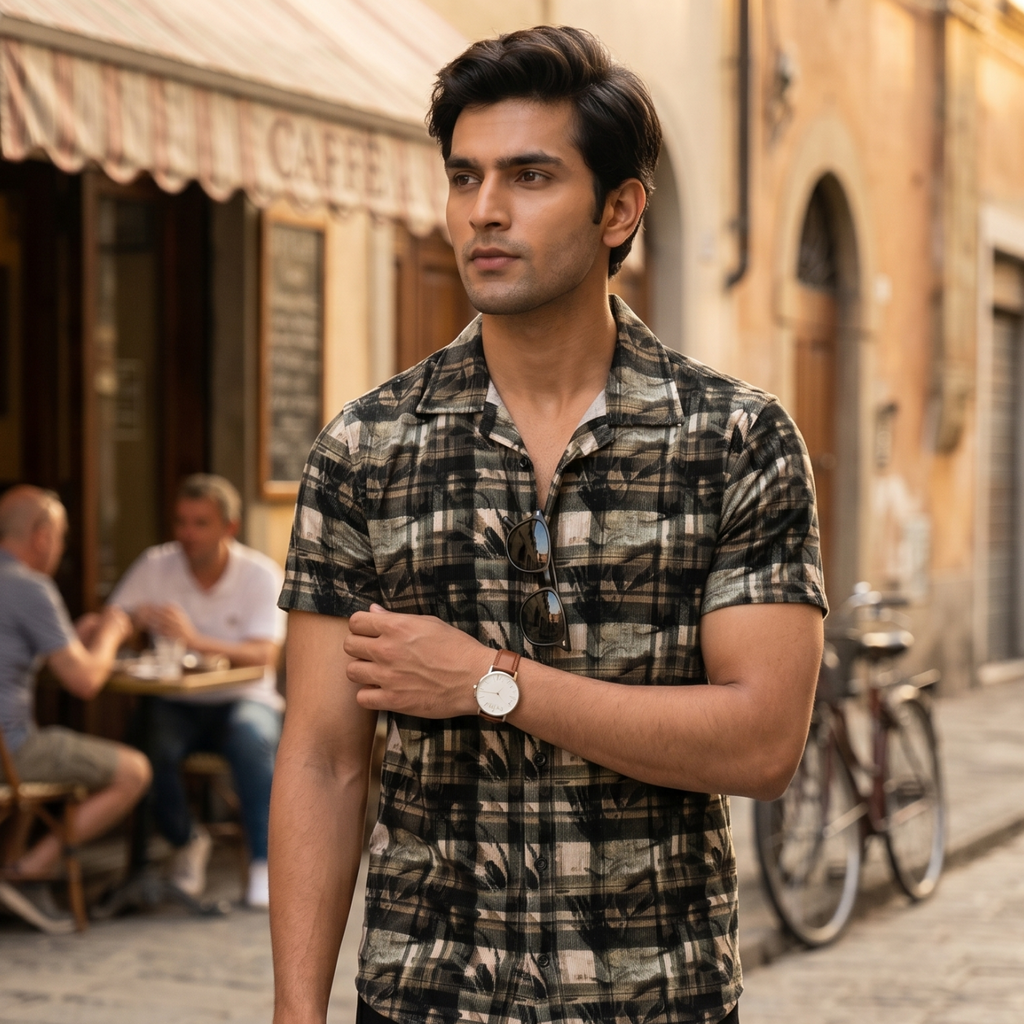 Black Checked Shirt