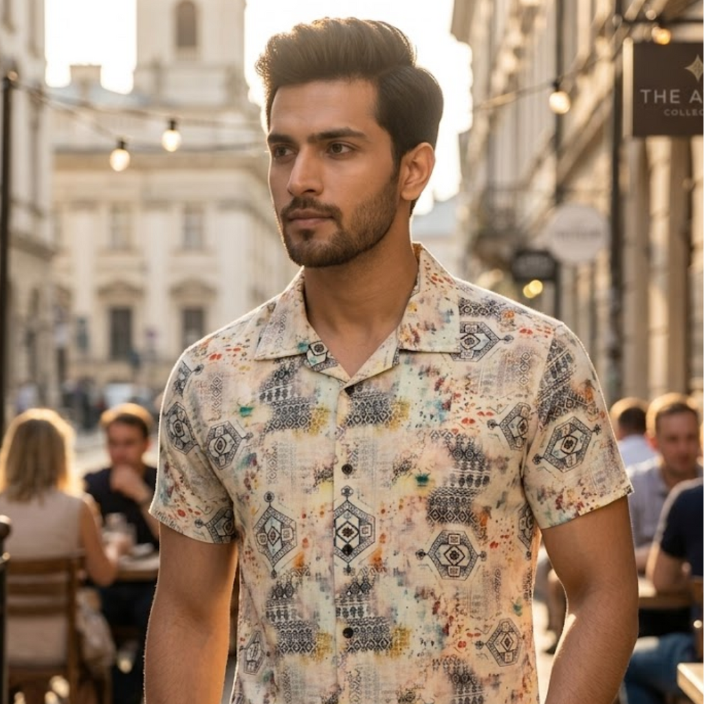Beige Ancient Pattern Shirt