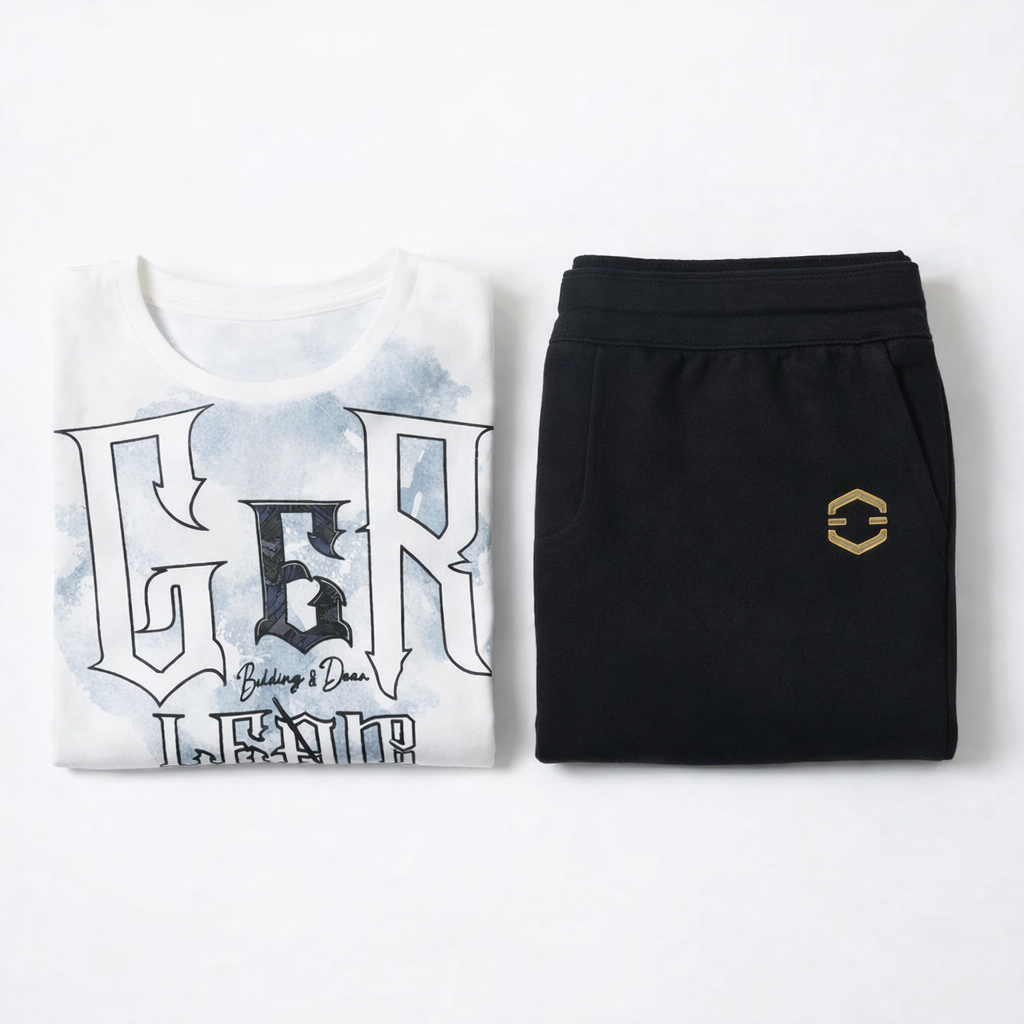 Gerleans White T-shirt + 94 Degree Black Track Pant