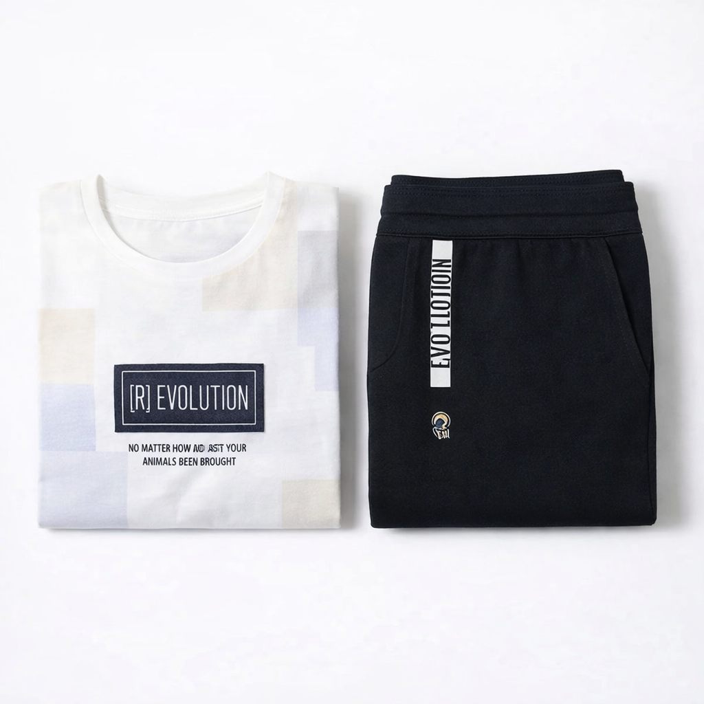Revolution White T-shirt + Since 1998 Black Track Pant