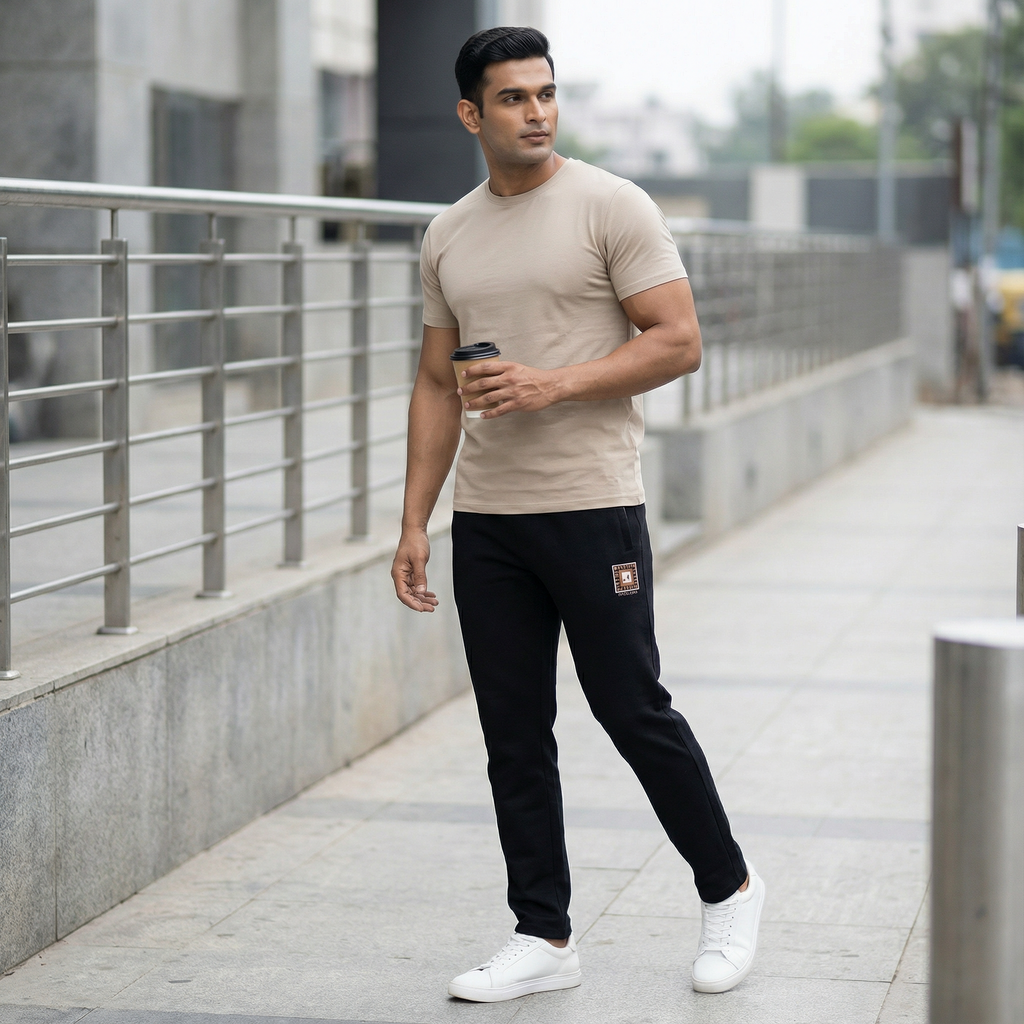 R Tag Black Track Pant