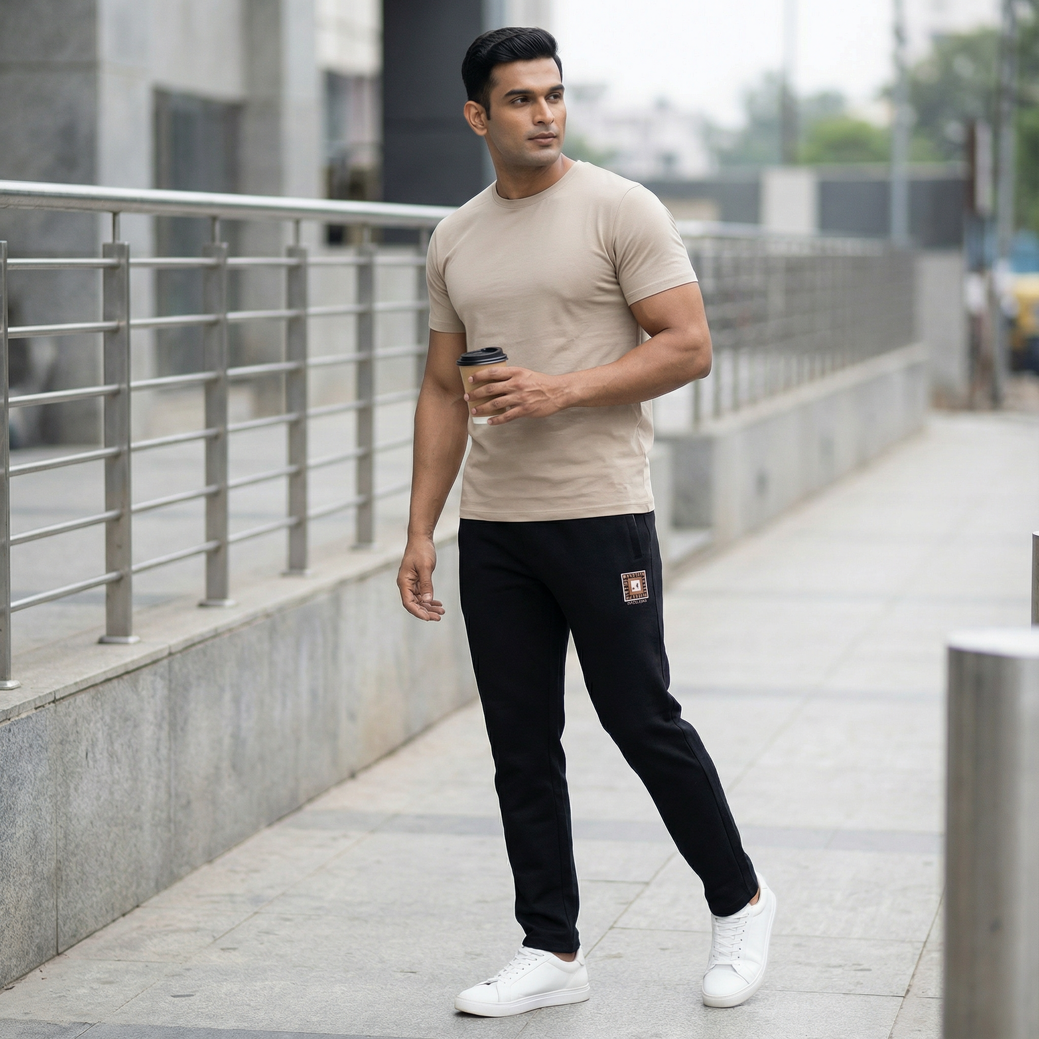 R Tag Black Track Pant