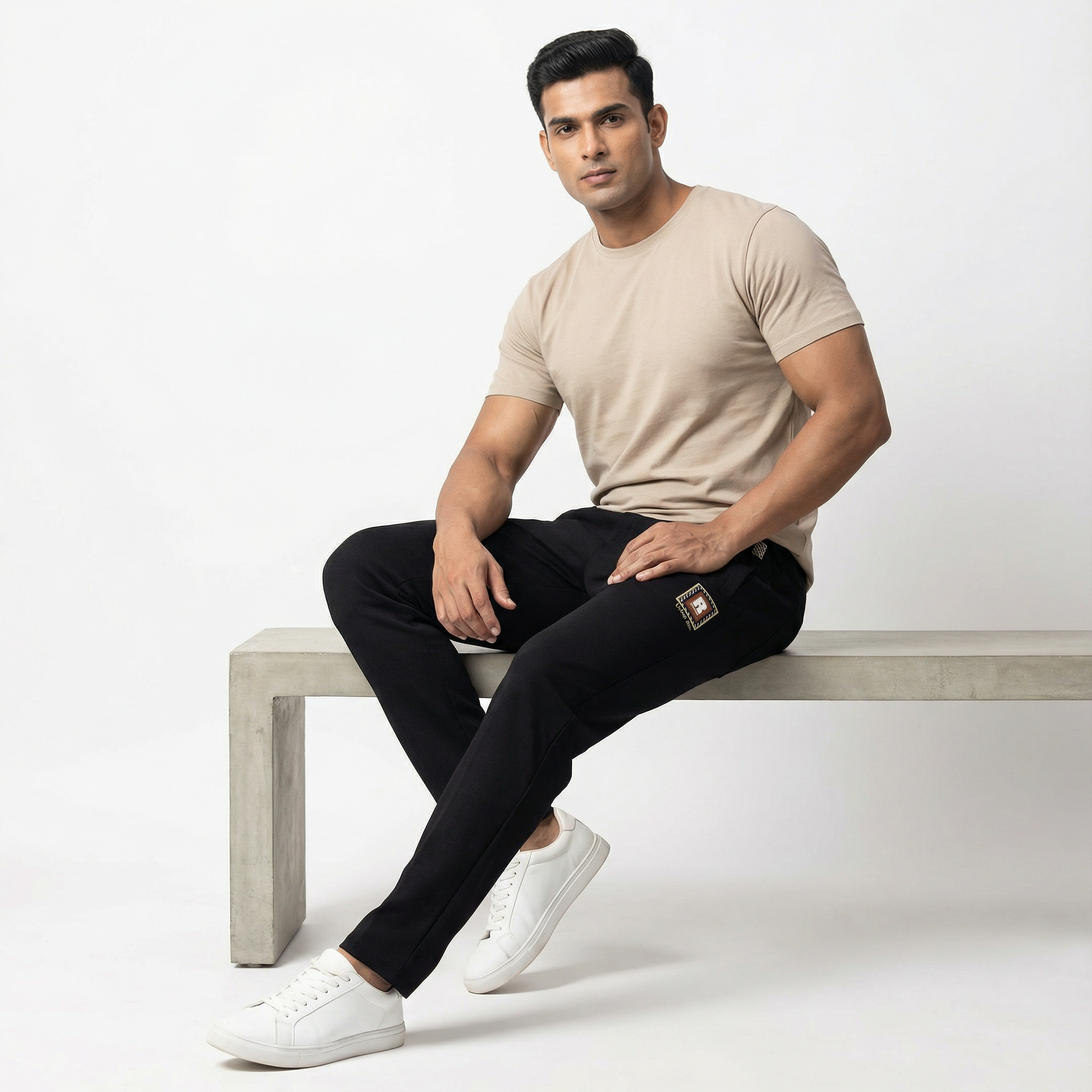 R Tag Black Track Pant