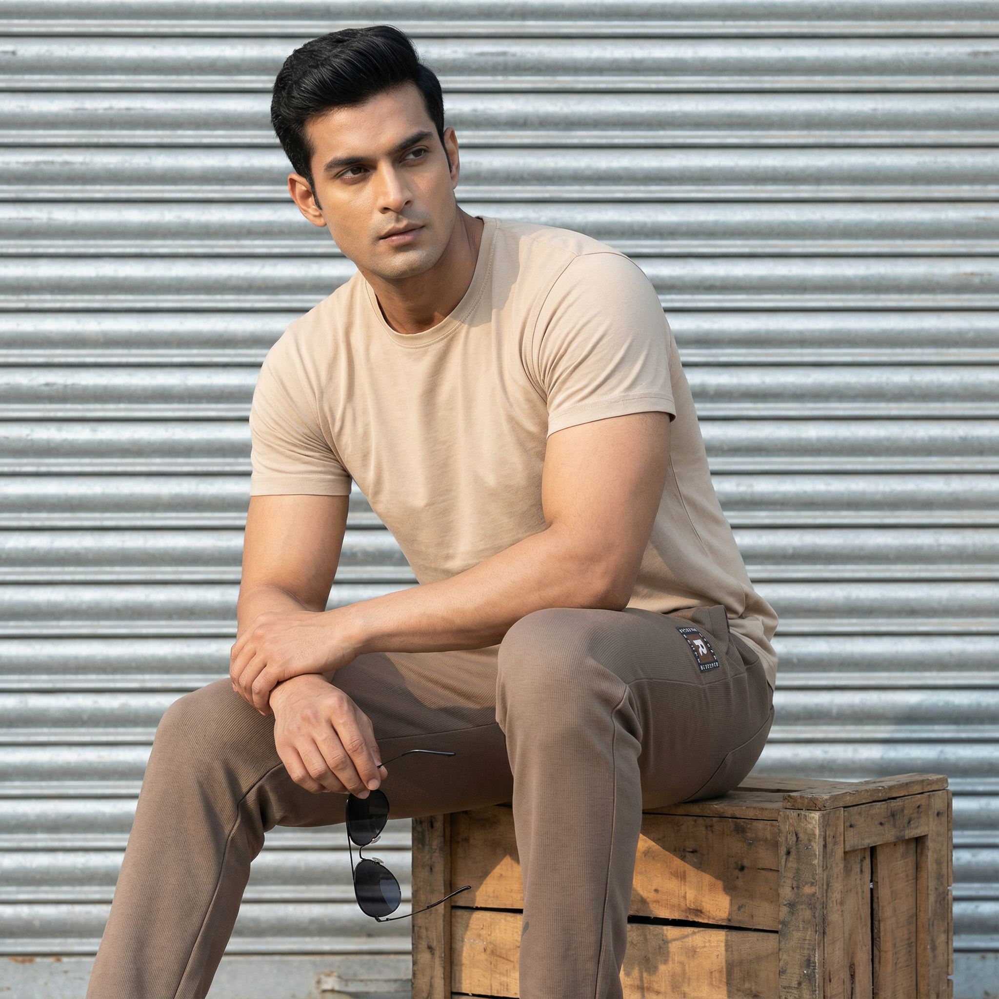 R Tag Brown Track Pant