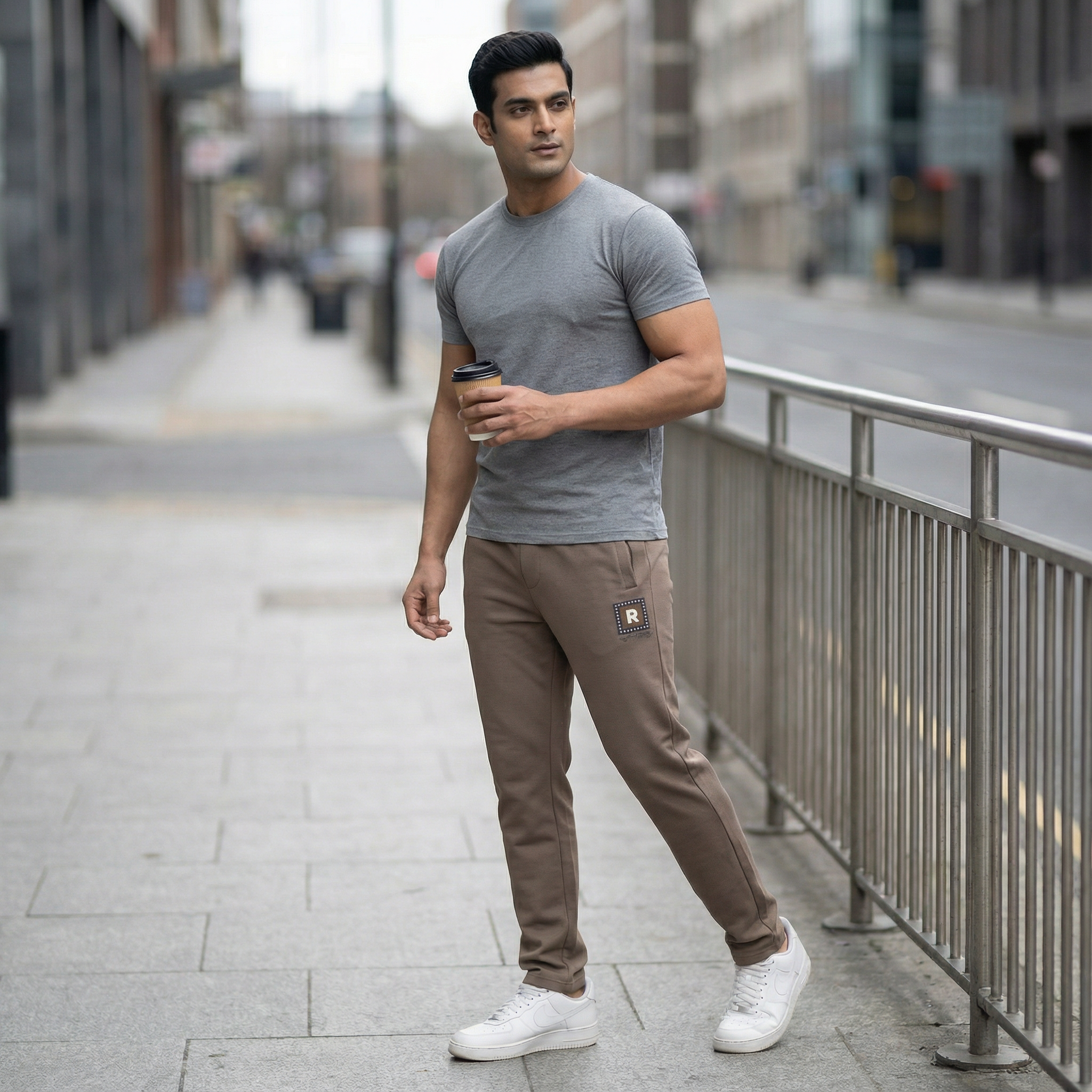 R Tag Brown Track Pant