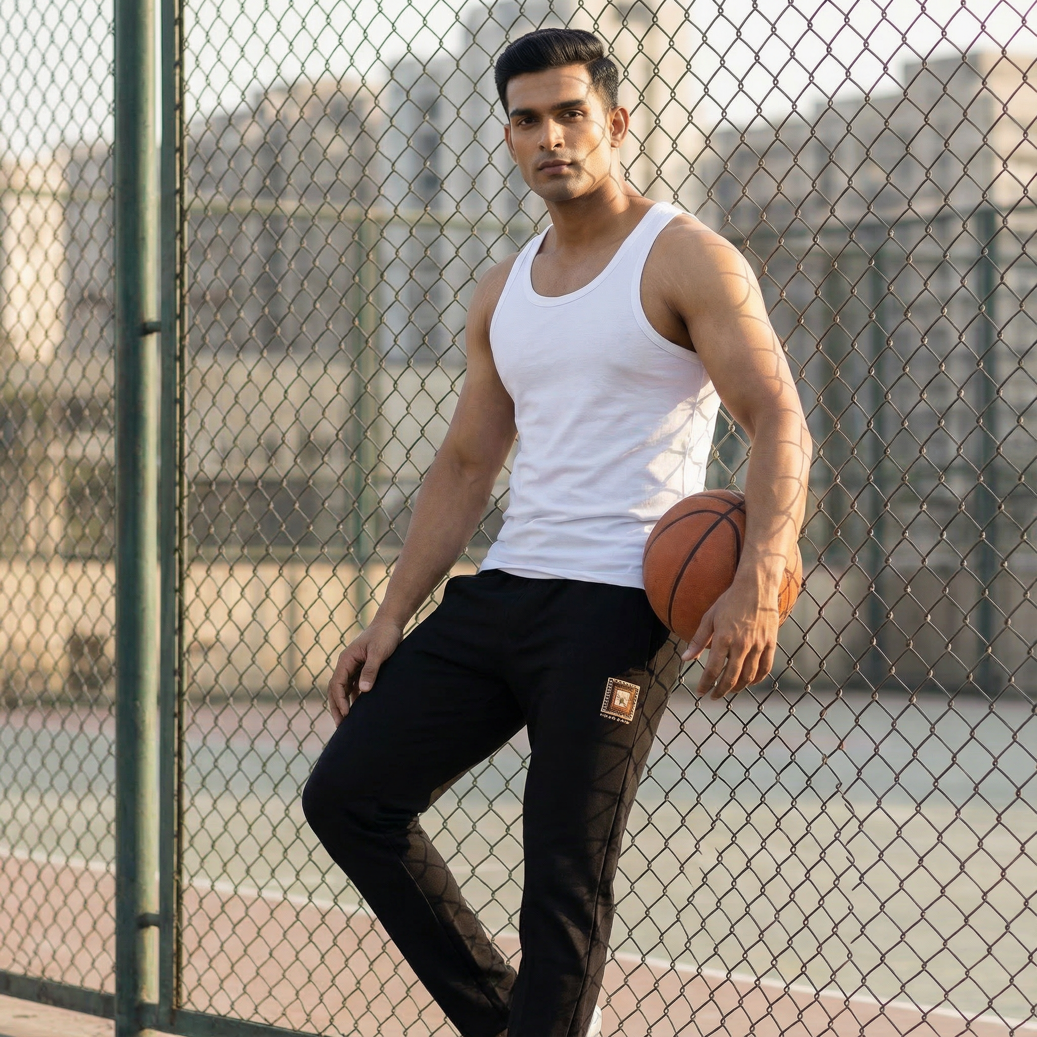 R Tag Black Track Pant