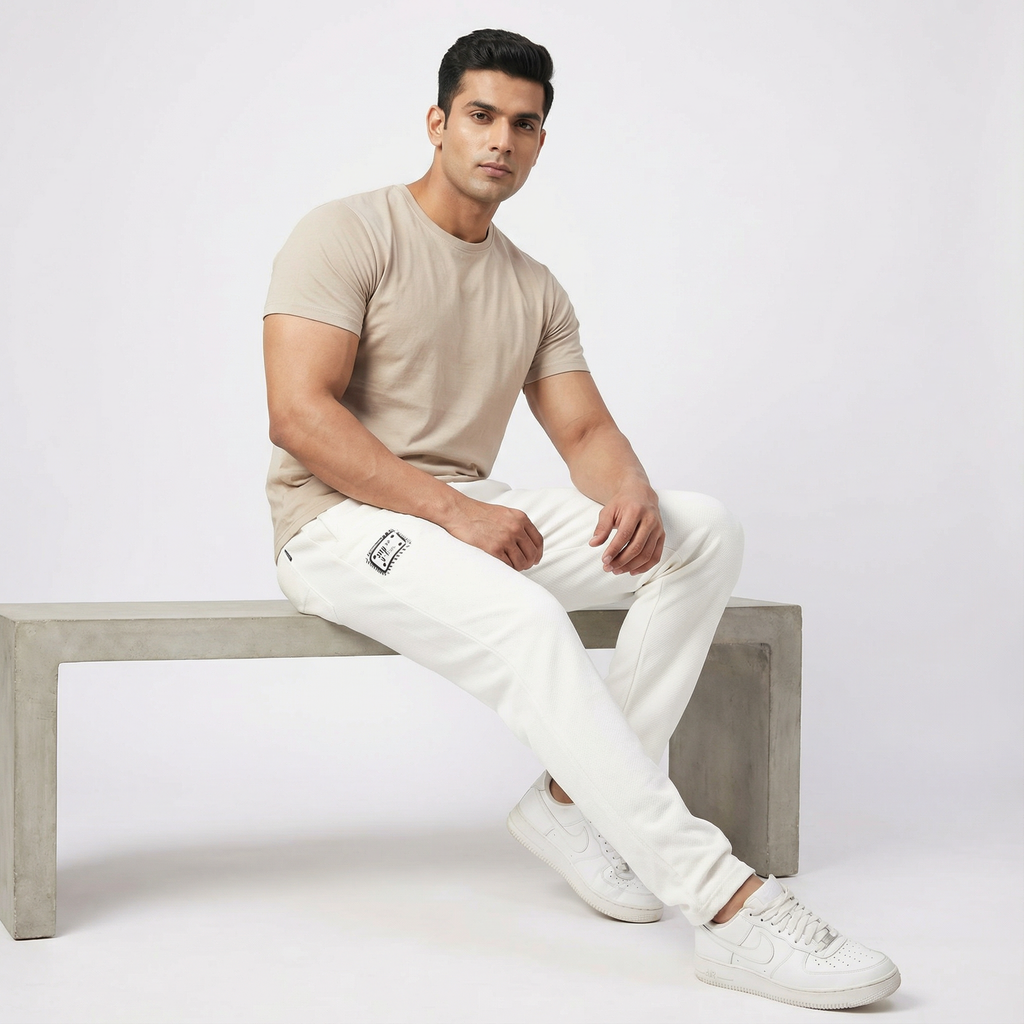 SU White Track Pant
