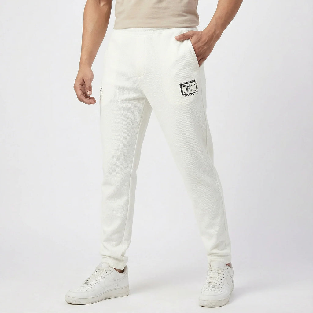 DC Purple T-shirt + SU White Track Pant