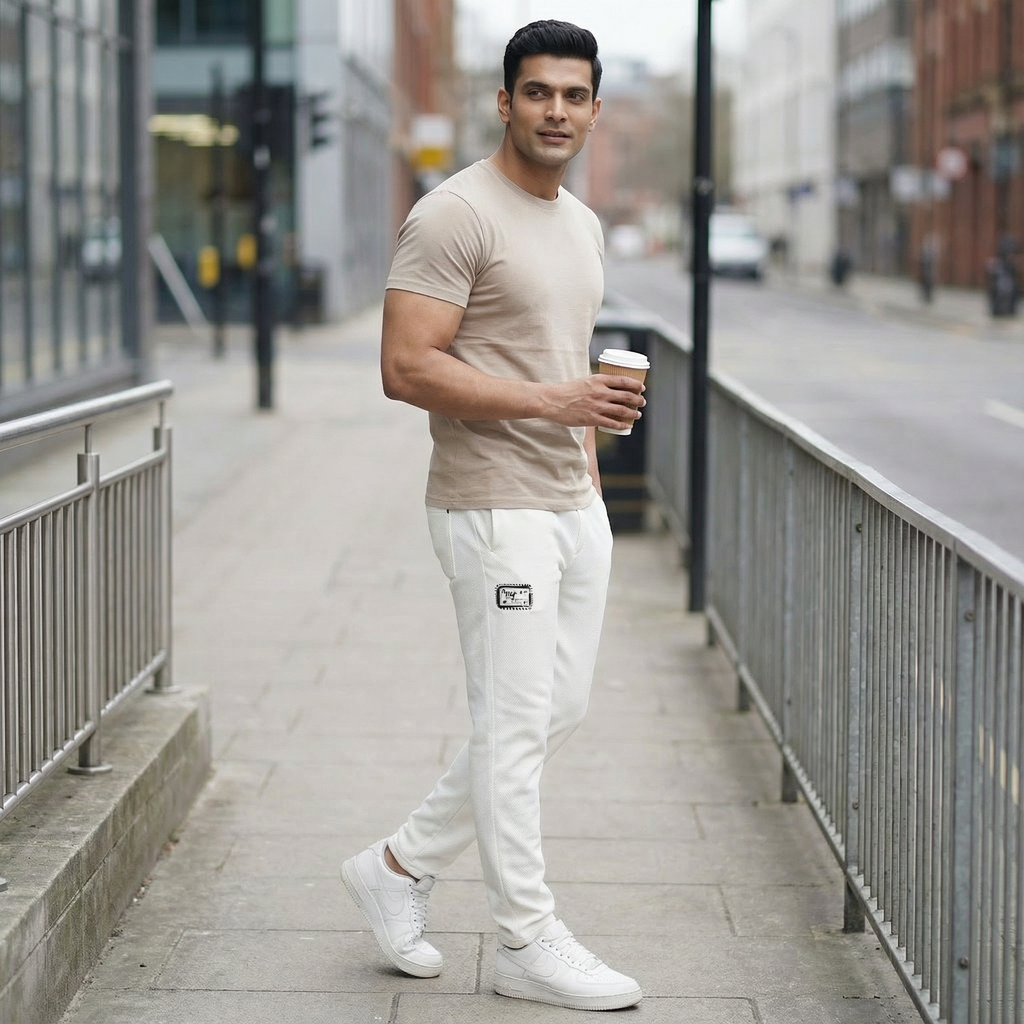 SU White Track Pant