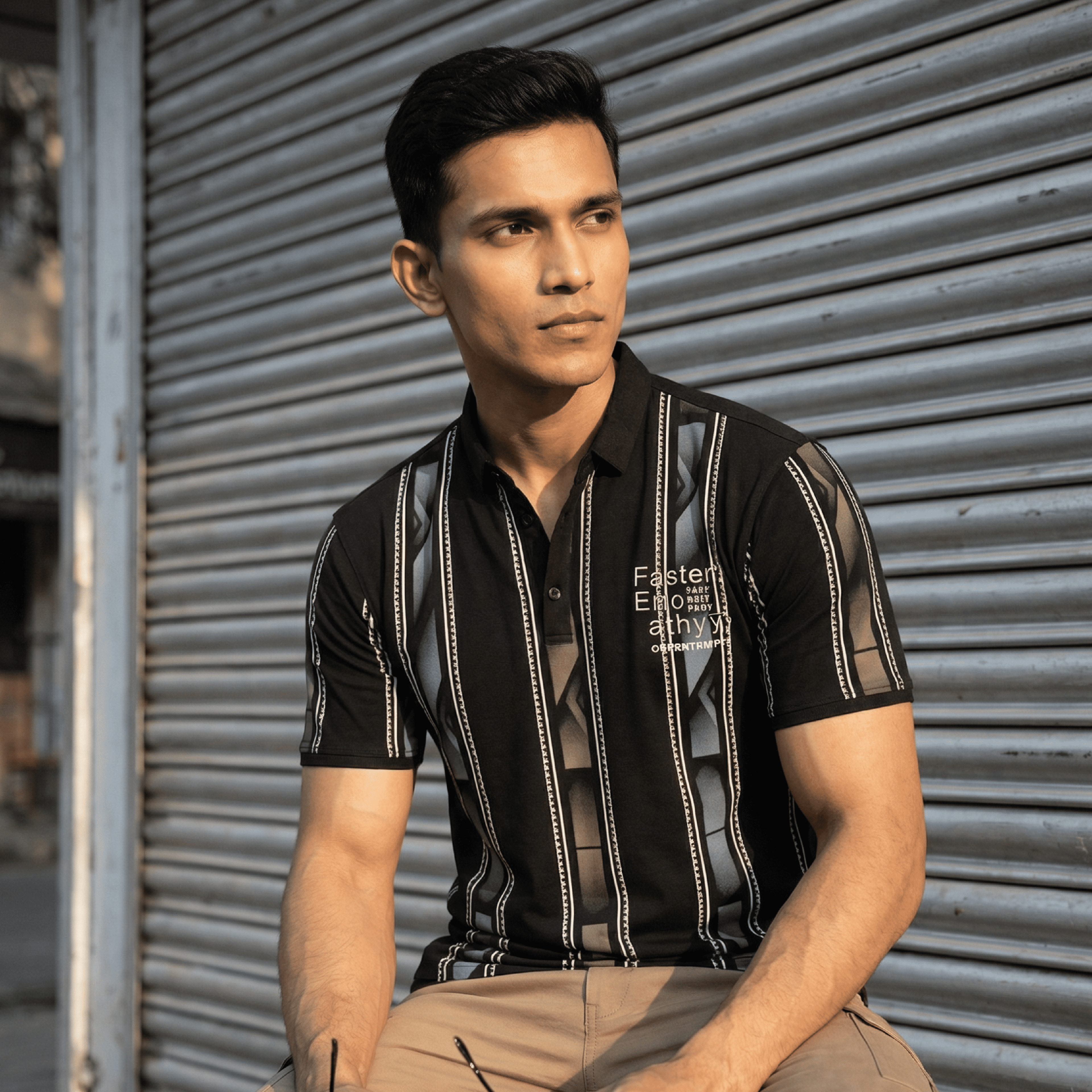 Faster Black Polo T-shirt