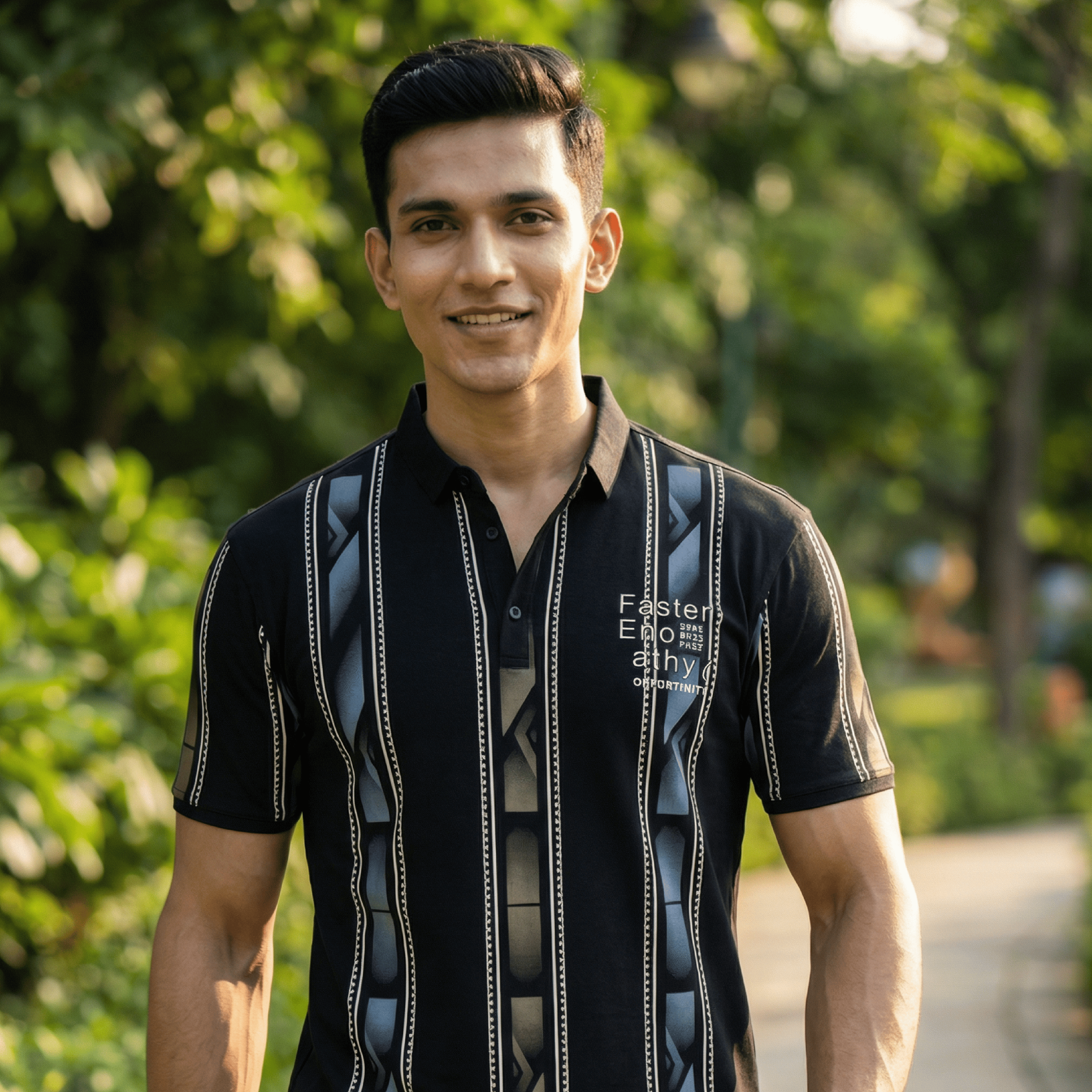 Faster Black Polo T-shirt