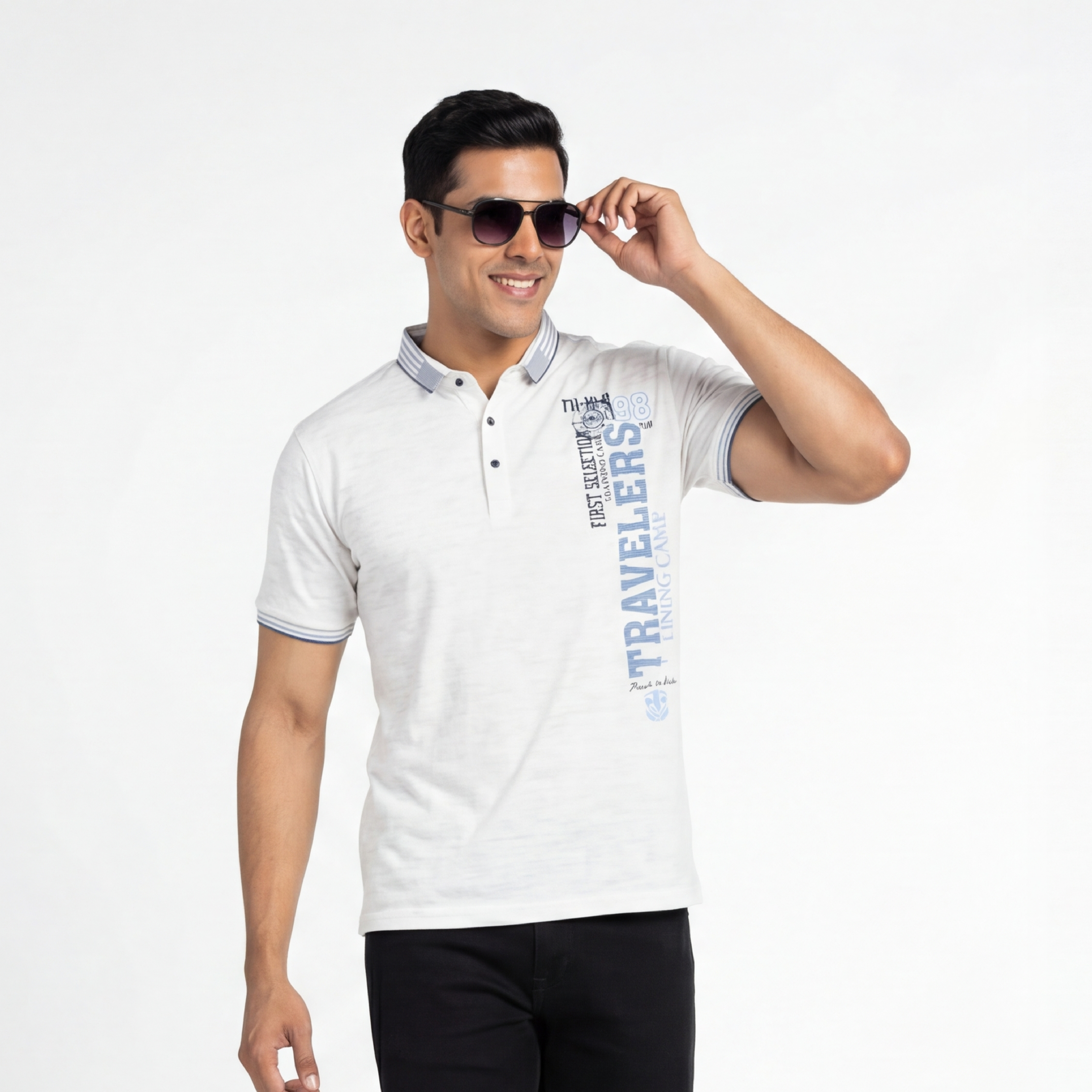 Traveler White Polo T-shirt