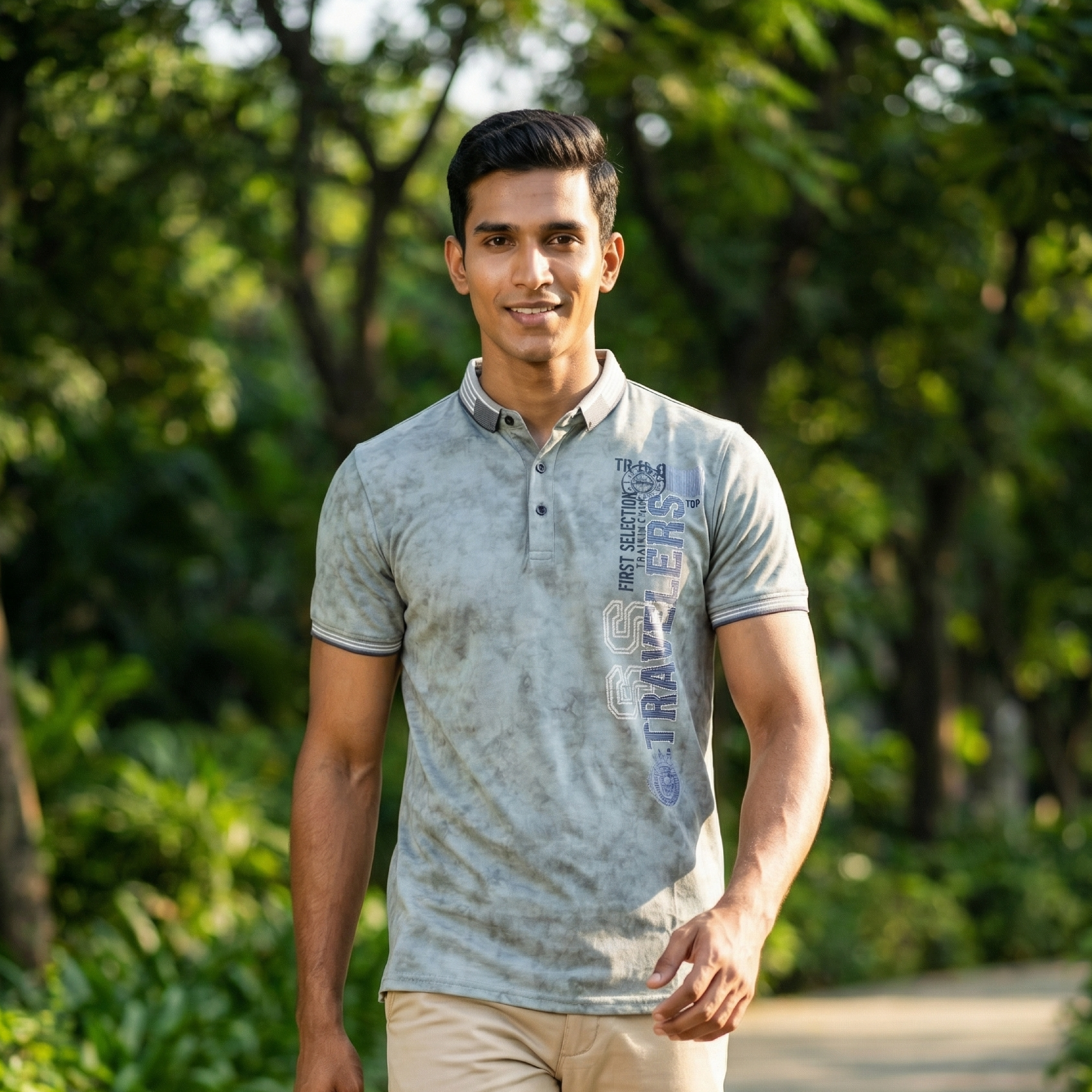 Traveler Grey Polo T-shirt